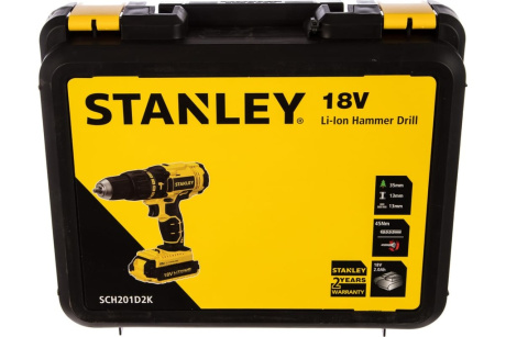 Купить Дрель аккумуляторная STANLEY SCH 201 D2K ударная кейс Li-ion 18V 2.0Ah фото №8