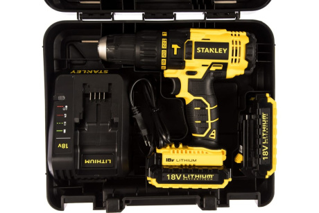 Купить Дрель аккумуляторная STANLEY SCH 201 D2K ударная кейс Li-ion 18V 2.0Ah фото №7